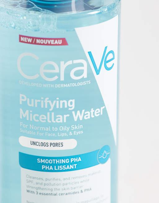 CeraVe - Purifying Micellar Water - Acqua micellare struccante purificante con ceramidi e PHA levigante da 400 ml, 2 di 4