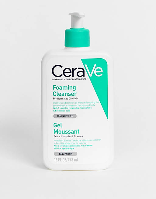 CeraVe - Schuimende niet-drogende reiniger met hyaluronzuur voor vette tot normale huid 473ml