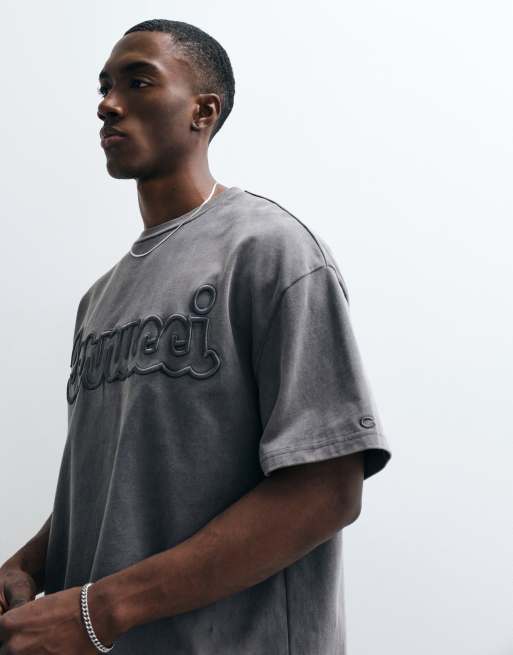 Cernucci 100% katoenen boxy oversized fit T-shirt met geborduurd logo, 5 van 5
