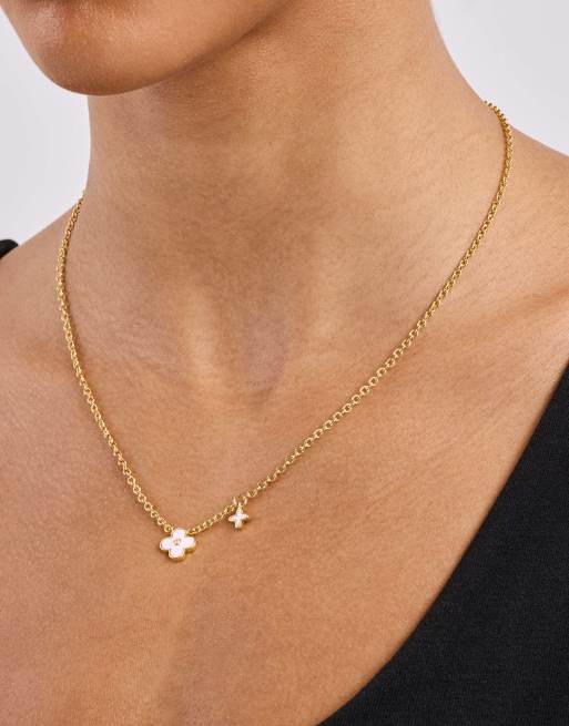 Cernucci 10mm double motif enamel necklace in gold, 4 of 5