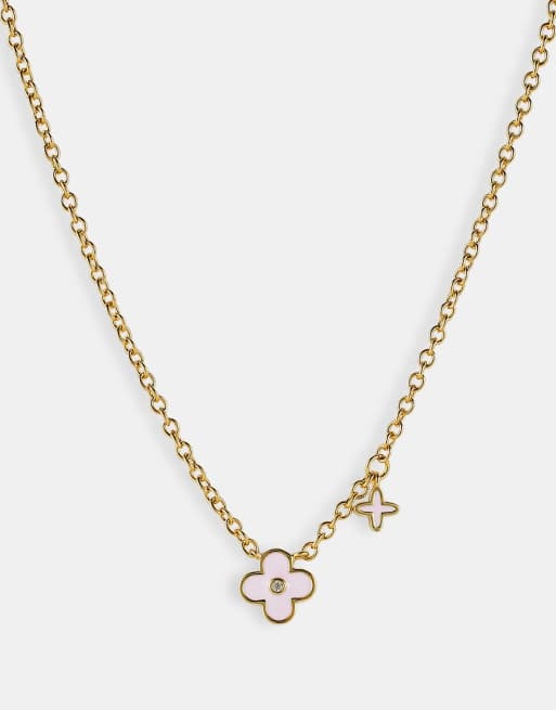 Cernucci 10mm double motif enamel necklace in gold, 5 of 5