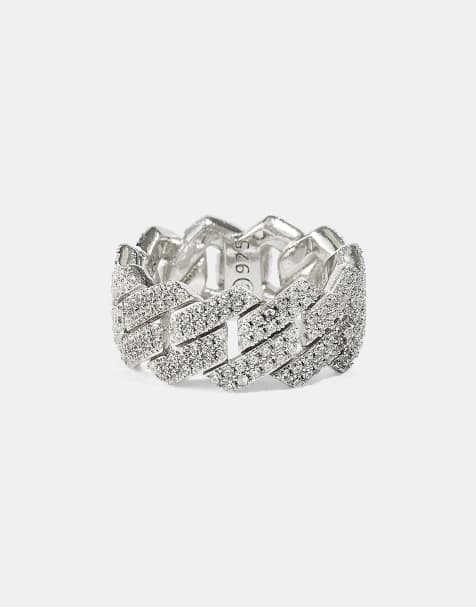 Cernucci 10mm Prong Cuban ring in silver - view 1