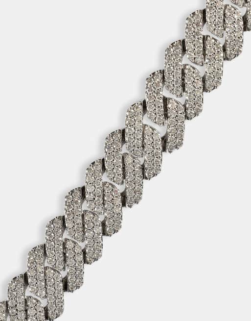 Cernucci 14mm Prong Cuban chain  in silver , 2 of 6