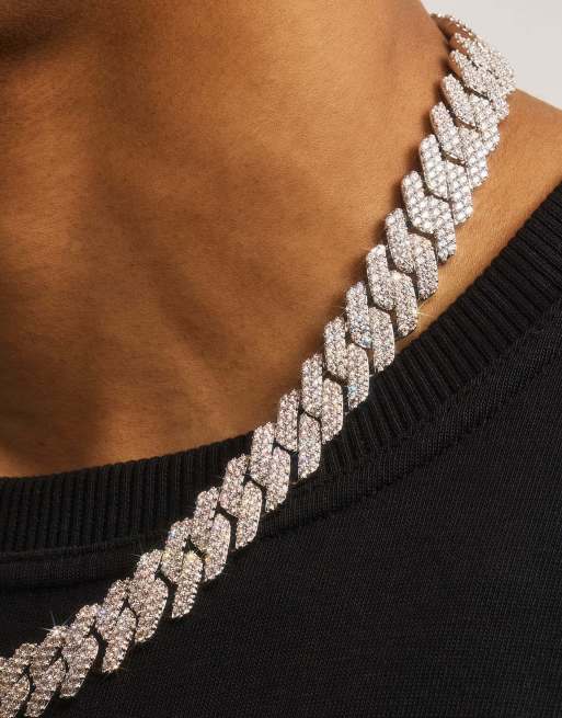 Cernucci 14mm Prong Cuban chain  in silver , 4 of 6
