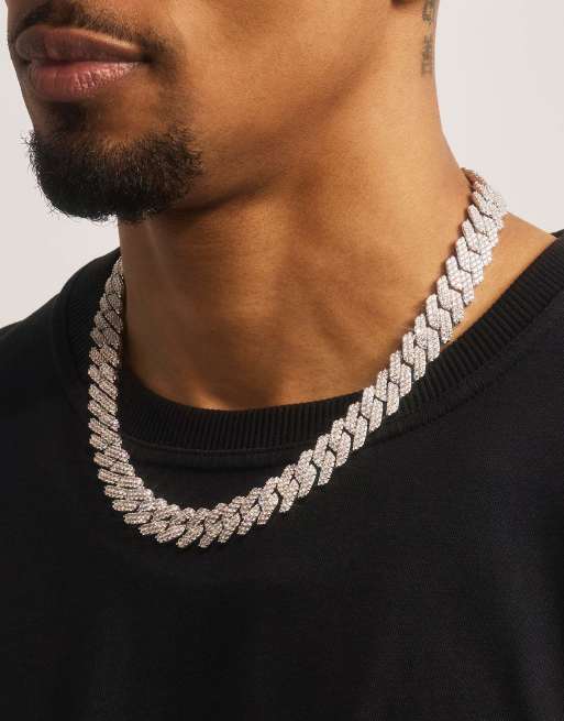 Cernucci 14mm Prong Cuban chain  in silver , 6 of 6