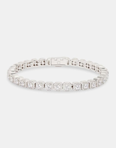 Cernucci  5mmClustered tennis bracelet in silver  - view 1