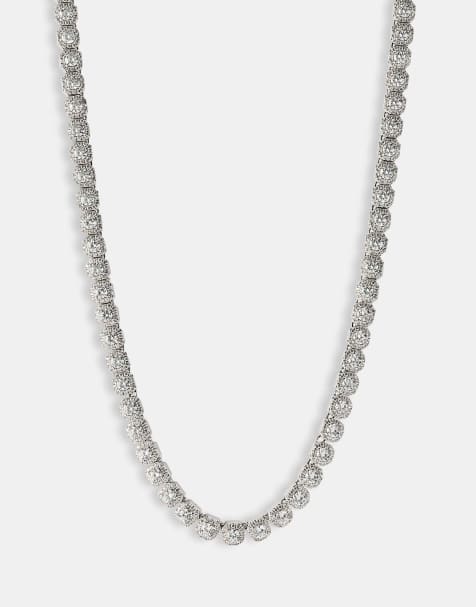 Cernucci 7mm Clustered tennis chain in silver - view 1
