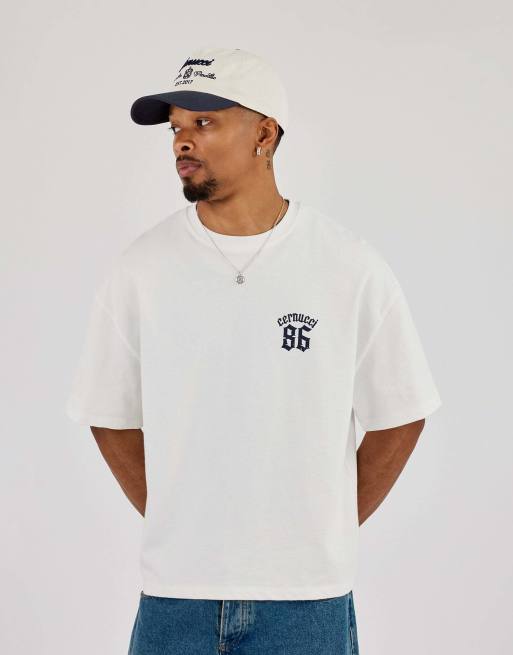 Cernucci 86 back print boxy t-shirt in ecru, 2 of 4