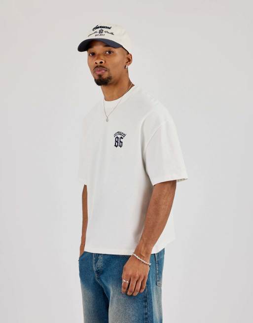 Cernucci 86 back print boxy t-shirt in ecru, 4 of 4