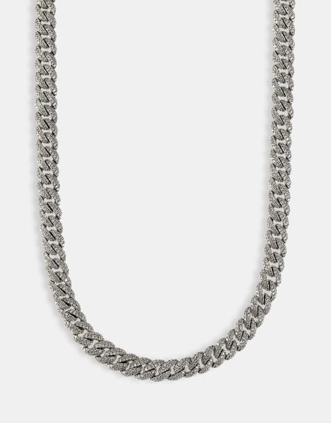 Cernucci 8mm Iced Cuban chain in silver - view 1
