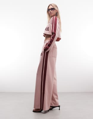 Cernucci Baggy Joggers With Side Tape Detail Co-ord In Pink