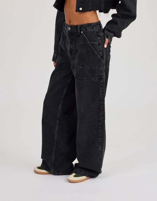 Cernucci Baggy pocket detail jean in black, 3 of 4