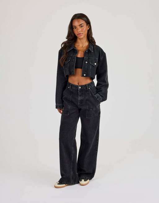 Cernucci Baggy pocket detail jean in black, 4 of 4