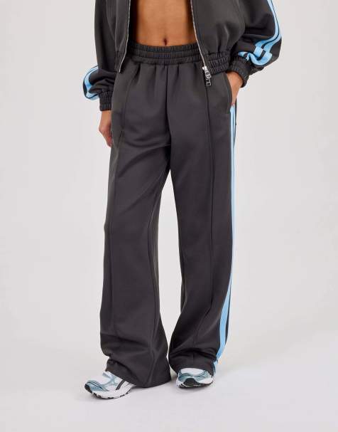 Cernucci Blue taping wide leg track pant in grey - view 1