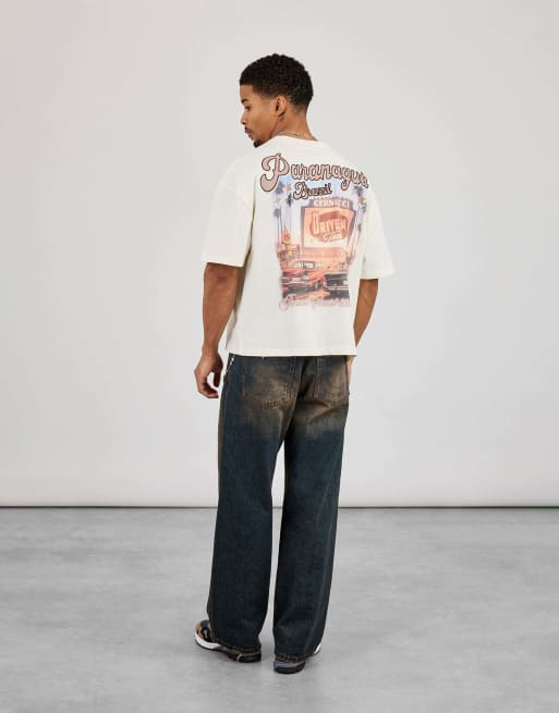 Cernucci Boxy drive in theatre graphic t-shirt in beige, 3 of 4