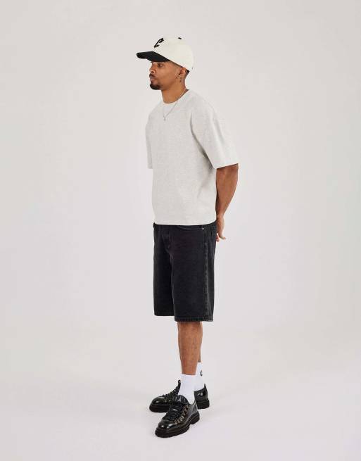 Cernucci Boxy embroidered motif logo t-shirt in grey, 4 of 4