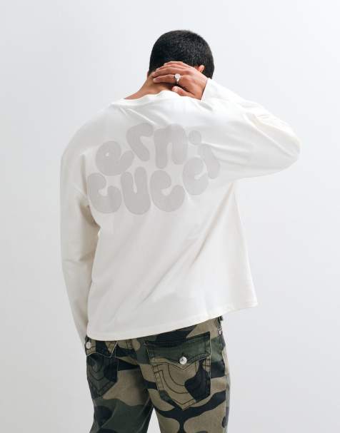Cernucci - camiseta de manga larga con estampado trasero de logotipo en punto cadeneta - view 1