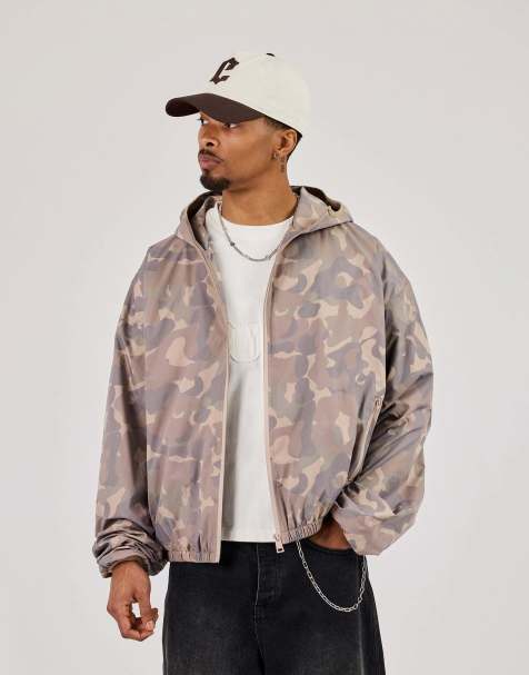 Cernucci Camo nylon hooded jacket - camo in multi - view 1