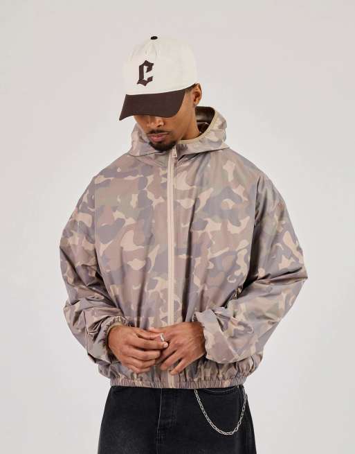 Cernucci Camo nylon hooded jacket in multi, 3 of 3