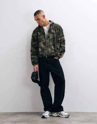 Cernucci Camo Ripstop Zip Through Hooded Jacket In Multi