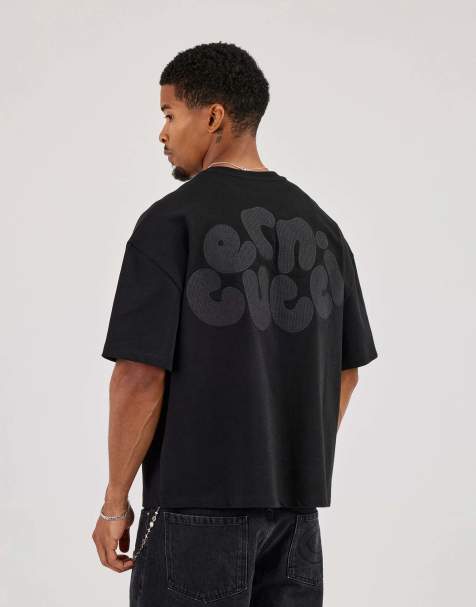 Cernucci Cernucci chain stitch boxy t-shirt in black - view 1