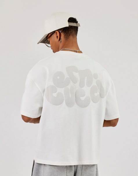 Cernucci Cernucci chain stitch boxy t-shirt in beige