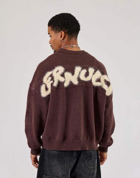 Cernucci Cernucci fluffy intarsia sweater in brown - view 1