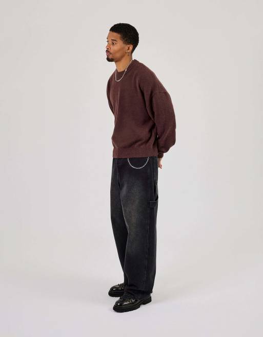 Cernucci Cernucci fluffy intarsia sweater in brown, 3 of 4