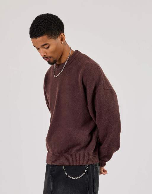 Cernucci Cernucci fluffy intarsia sweater in brown, 4 of 4