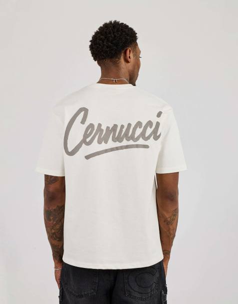 Cernucci Cernucci script back print t-shirt in beige  - view 1