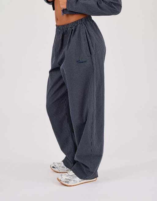 Cernucci Check barrel leg trouser in blue, 2 of 3