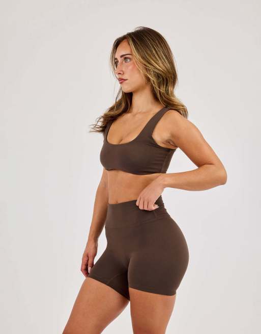 Cernucci Classic scoop neck bralet in brown, 2 of 4