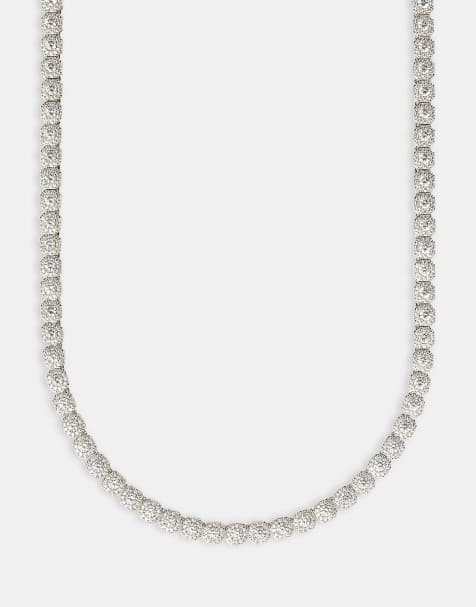 Cernucci Clustered tennis chain - 5mm in white - view 1