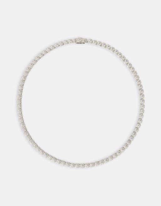 Cernucci Clustered tennis chain - 5mm in white, 2 of 4