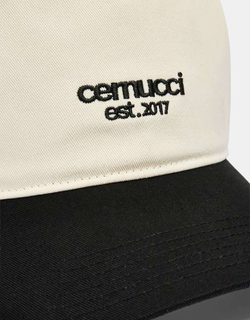 Cernucci Contrast micro logo cap in cream and black, 4 of 7