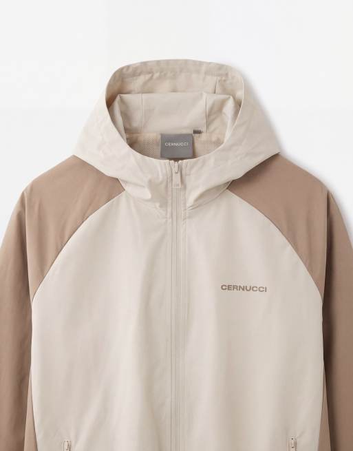 Cernucci - Coupe-vent en nylon avec empiècements contrastants - Beige et blanc cassé, 8 de 9