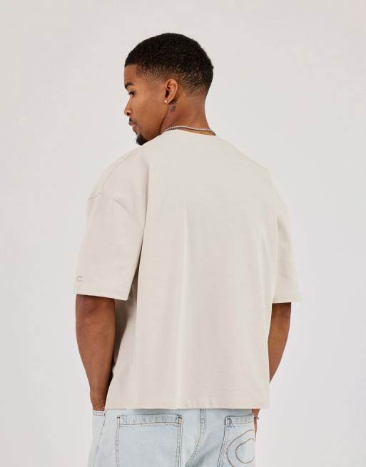 Cernucci Cracked Cernucci star print boxy t-shirt in beige, 4 of 4