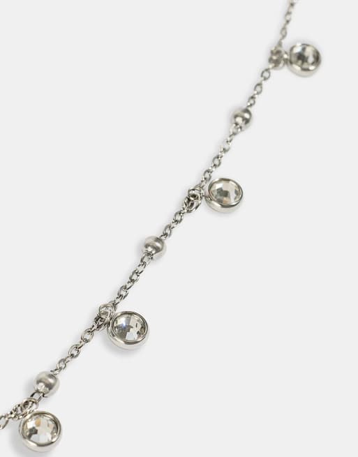 Cernucci Cz droplet body chain - 10mm in silver, 2 of 4