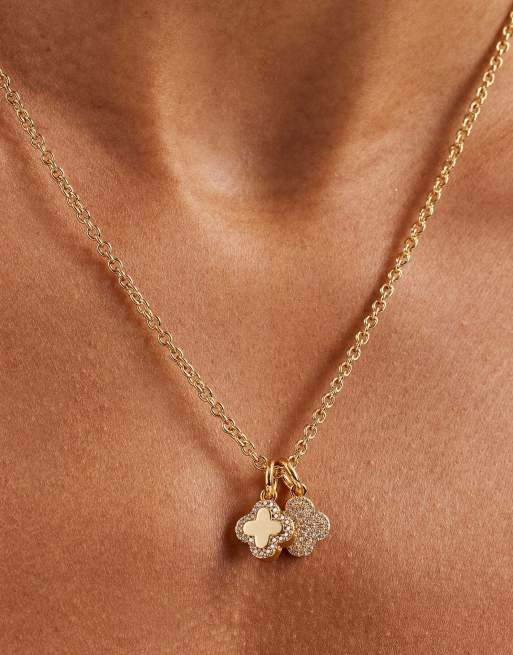 Cernucci Double motif pendant necklace - 10mm in gold, 2 of 4