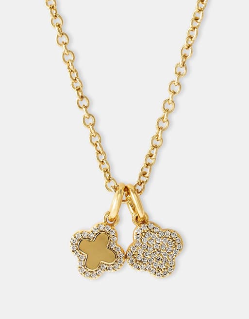 Cernucci Double motif pendant necklace - 10mm in gold, 3 of 4