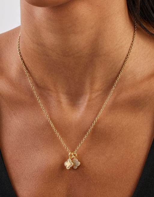 Cernucci Double motif pendant necklace - 10mm in gold, 4 of 4