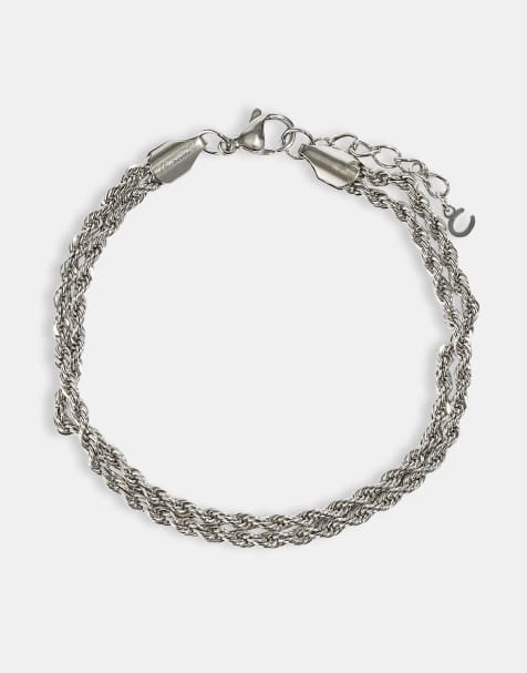 Cernucci Double rope bracelet in silver - view 1