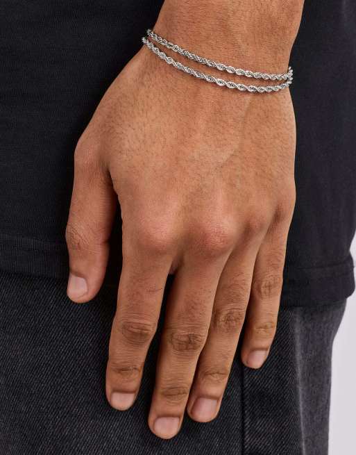 Cernucci Double rope bracelet in silver, 3 of 3