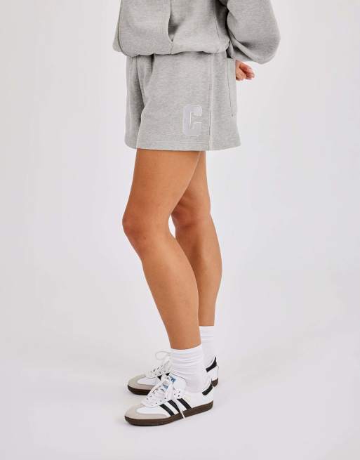 Cernucci Embroidered c shorts in grey, 3 of 4