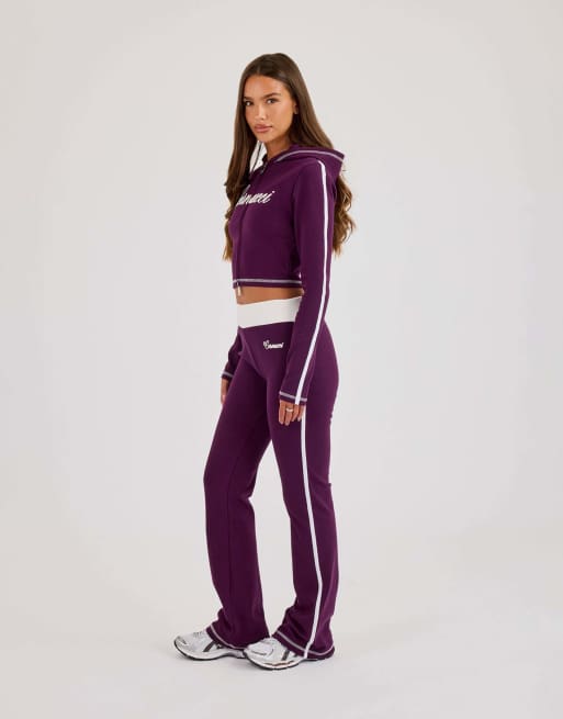 Cernucci Embroidered fitted flare in purple, 4 of 4