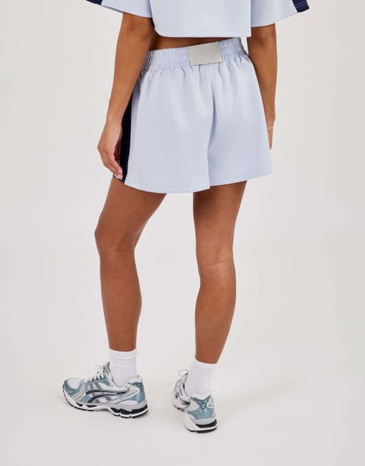 Cernucci embroidered taping shorts in blue, 3 of 3