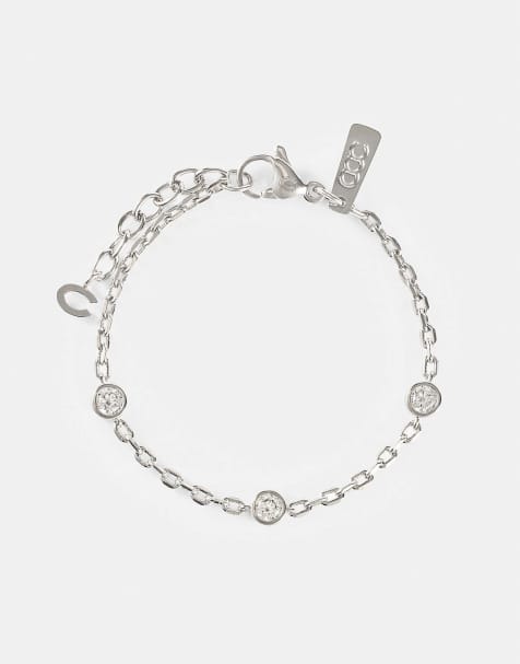 Cernucci Gemstone rolo bracelet - 5mm in silver - view 1