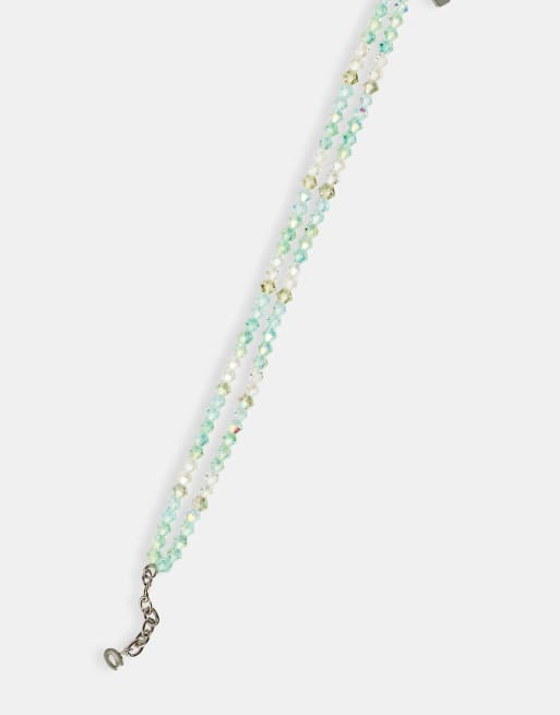 Cernucci Green double layer glass bead bracelet - 4mm in silver, 4 of 4