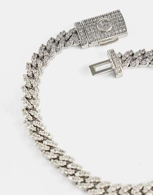 Cernucci Iced cuban link bracelet - 5mm - white in white, 2 of 4