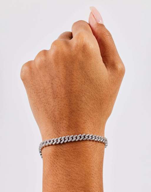 Cernucci Iced cuban link bracelet - 5mm - white in white, 3 of 4